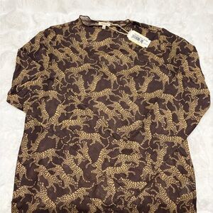 JODIFL Women's Blouse in Brown and Gold